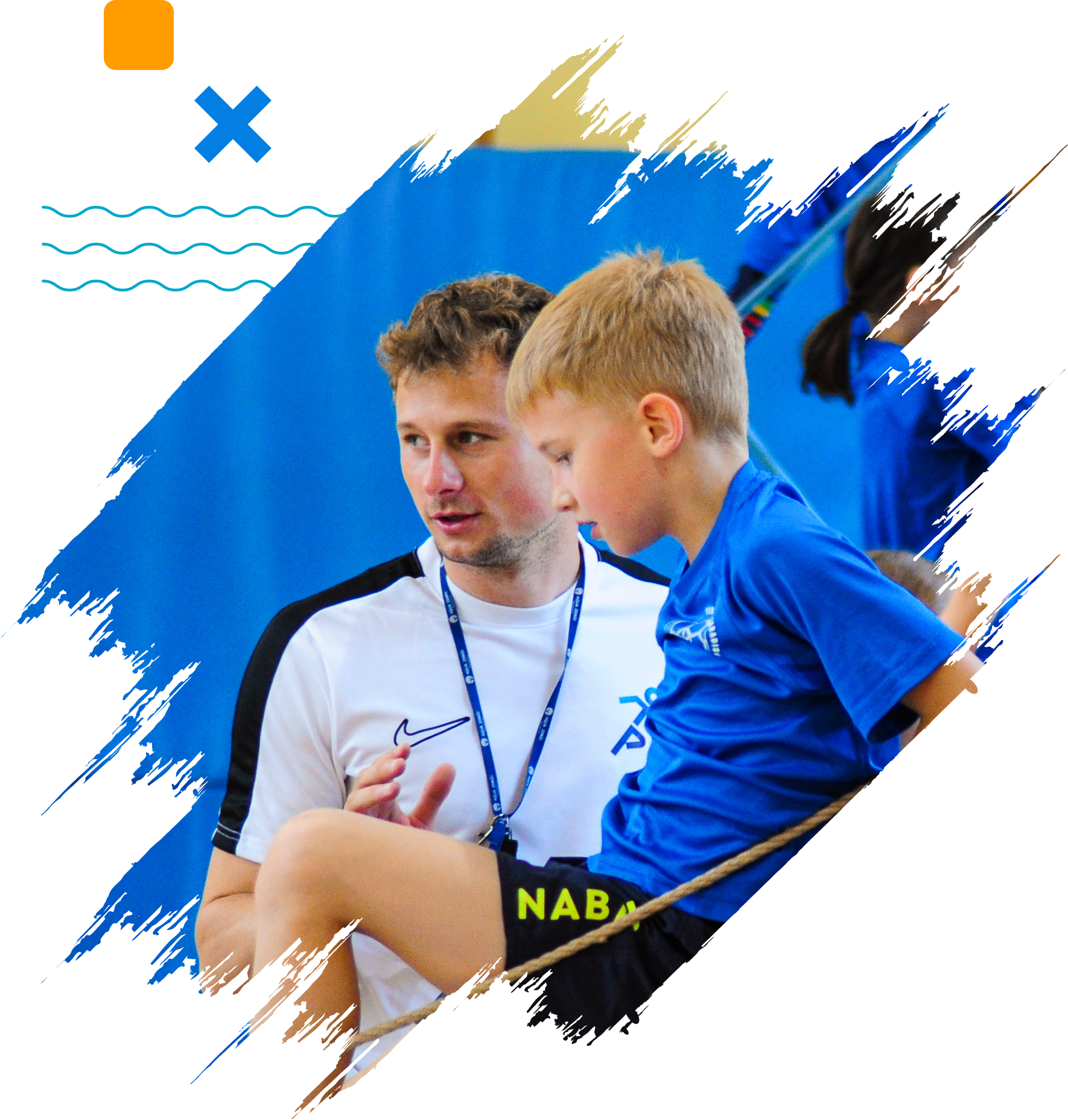 Ilustracja na stronę opisująca trenera Movement Paradise – sport i aktywność dla dzieci, trener i dziecko w Katowicach